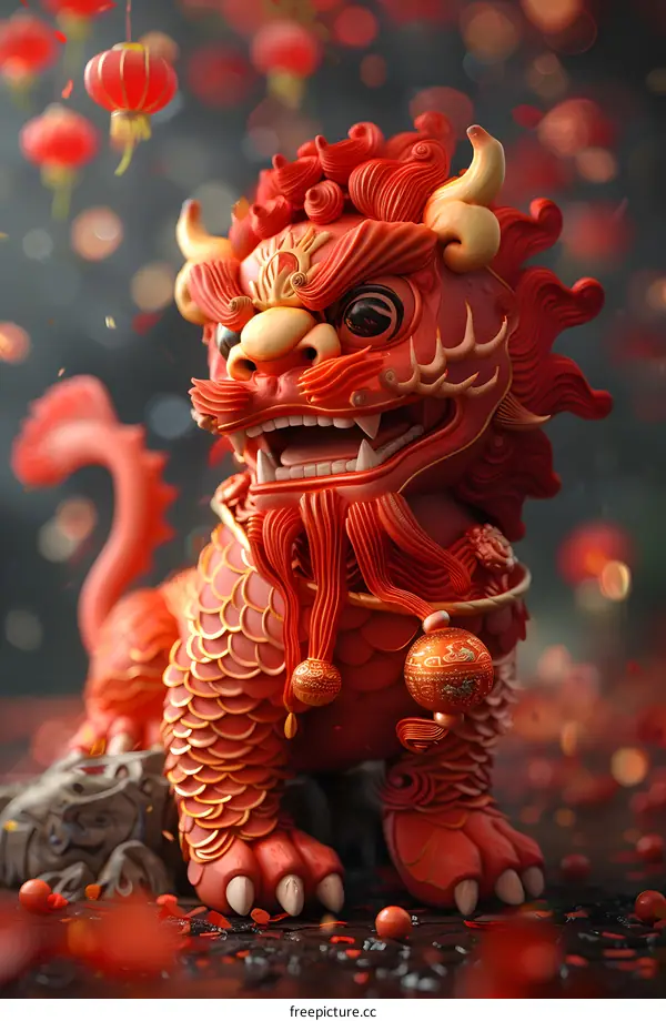 Chinese new year lion dance