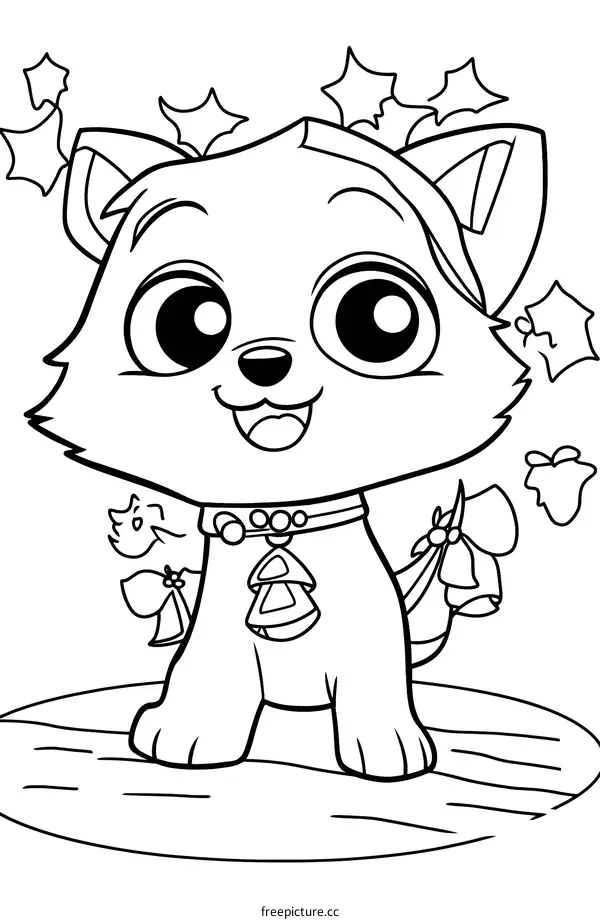 Cute Cartoon Puppy Dog Coloring Page