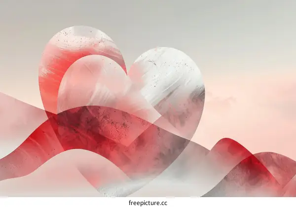 Minimalist Two Hearts Overlapping