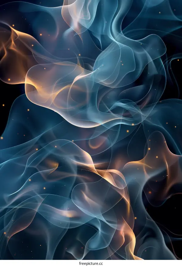 Blue and orange abstract smoke