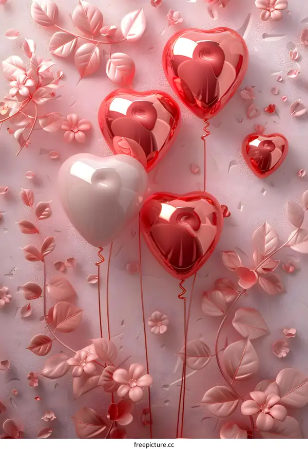 Pink wall and pink balloons