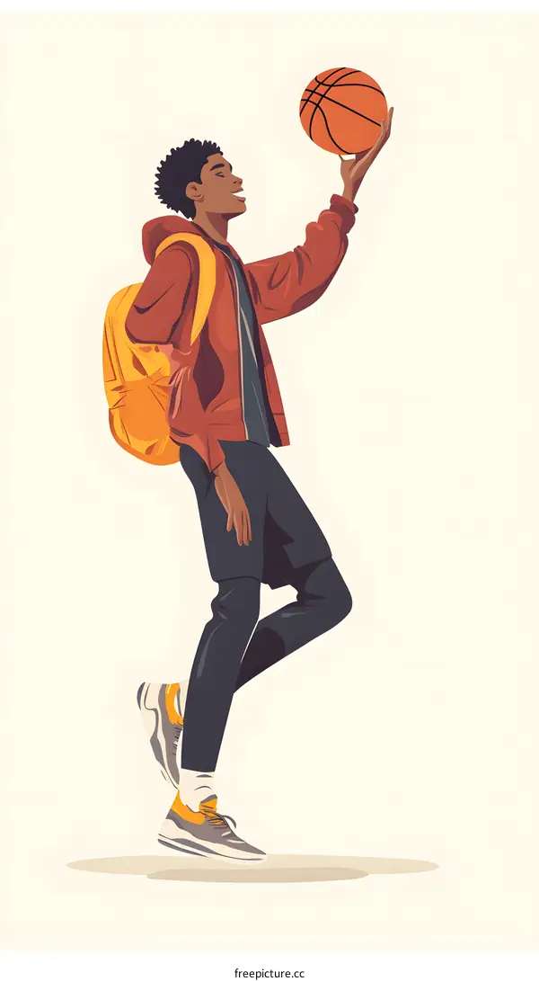 African American Man Playing Basketball