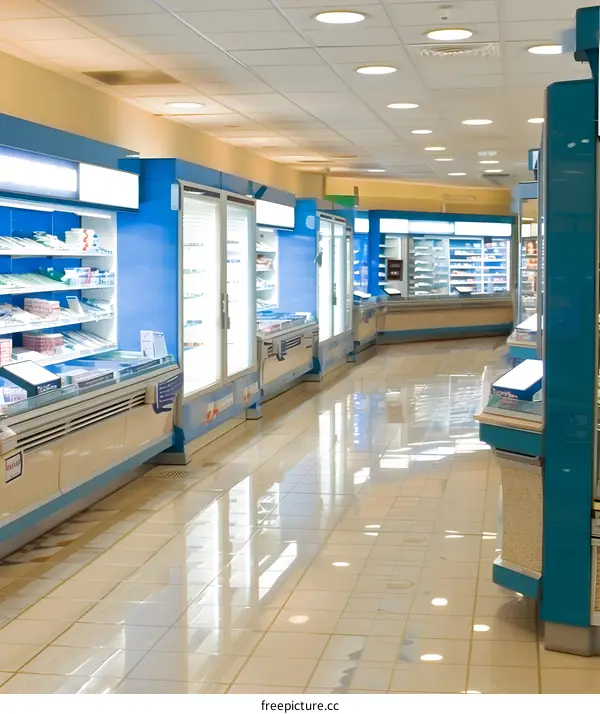 Interior of a Modern Store With Glass Display Cases