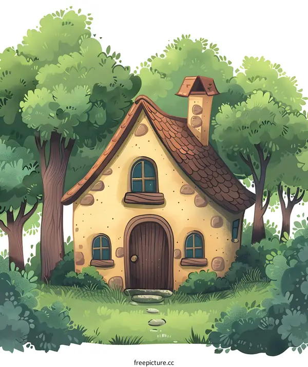 Cute Little Stone House in the Woods