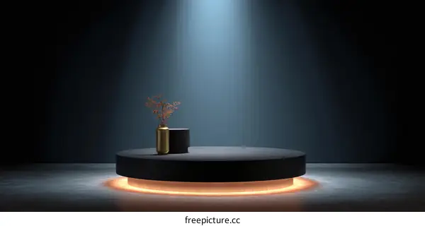 Modern Minimalist Black Display Podium