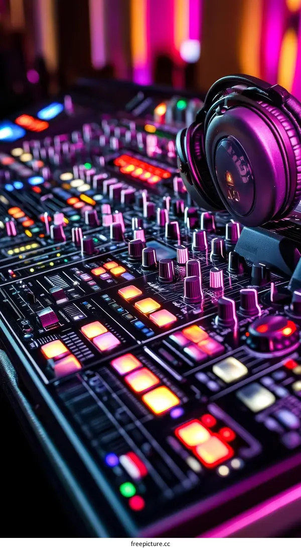 Professional DJ Audio Mixer with Headphones