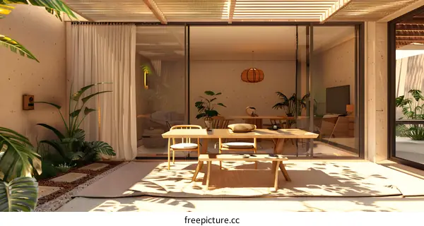 Modern Minimalist Patio Design with Natural Elements