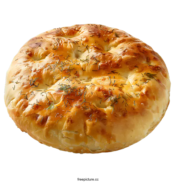 [Transparent Background PNG]Close-up of a fresh baked flatbread