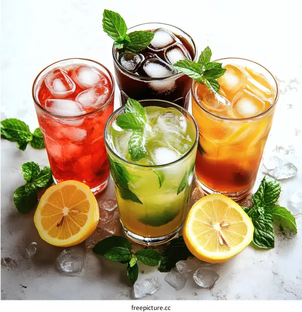 Colorful Refreshing Summer Drinks
