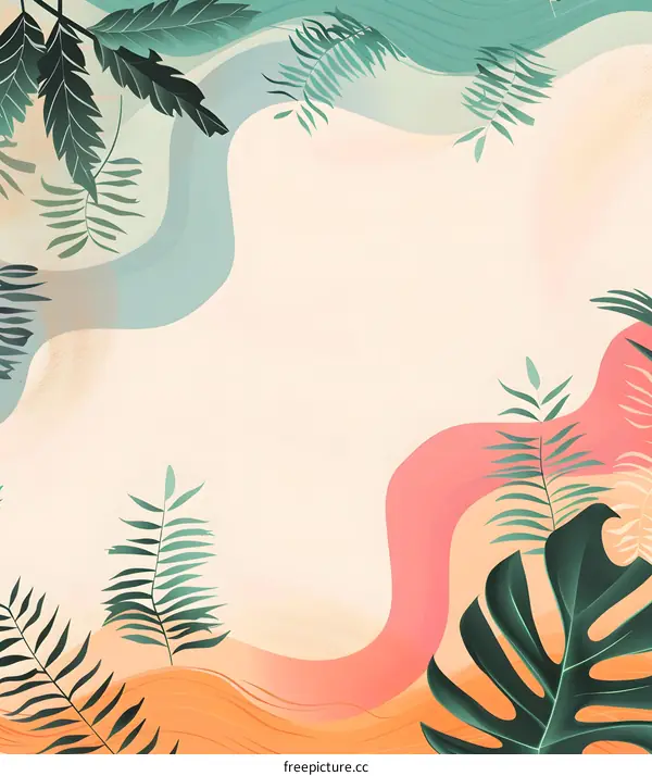 Tropical Leaves Abstract Background Illustration