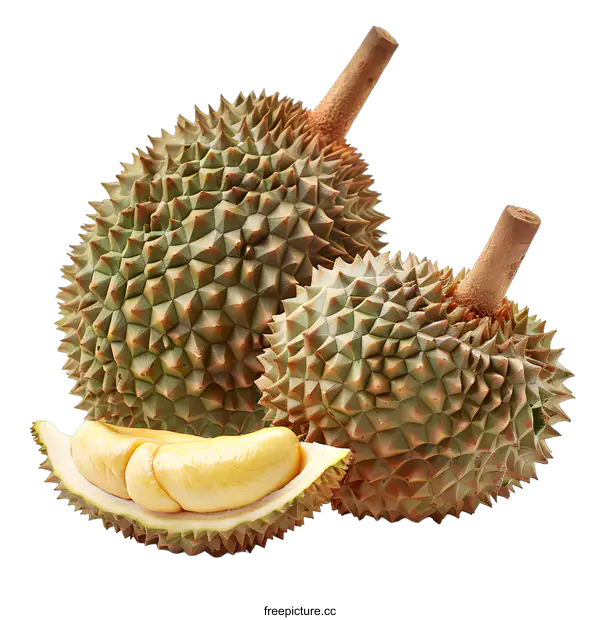 [Transparent Background PNG]durians isolated on white background