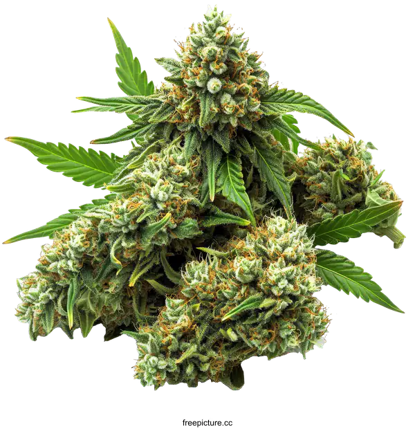 [Transparent Background PNG]Close up of cannabis buds