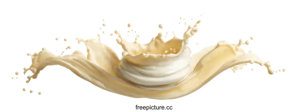[Transparent Background PNG]Creamy Milk Splash Art Illustration