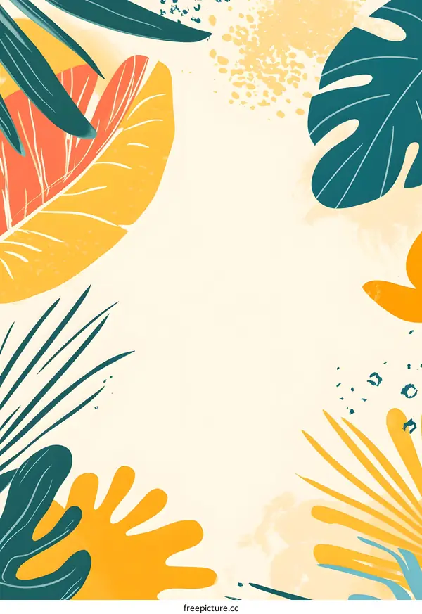Tropical Leaves Abstract  Background Illustration