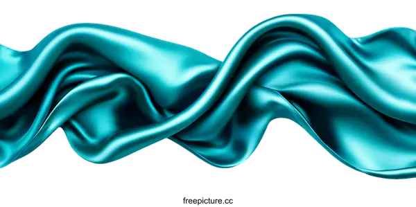 [Transparent Background PNG]Teal Silk Fabric Texture Illustration