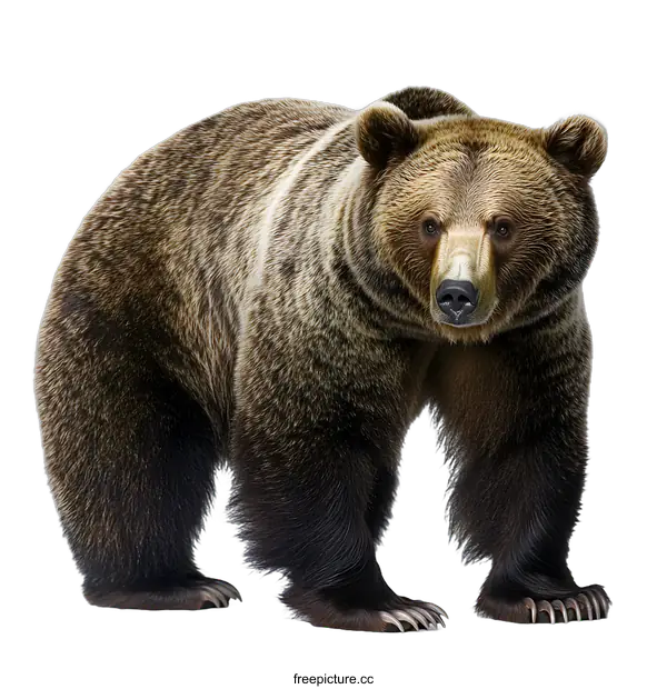 [Transparent Background PNG]Brown Bear Standing On A White Background