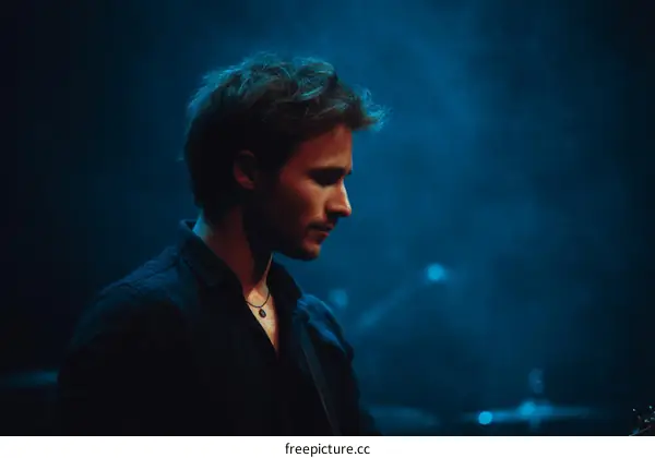 Close-up Portrait of a Caucasian Male Musician