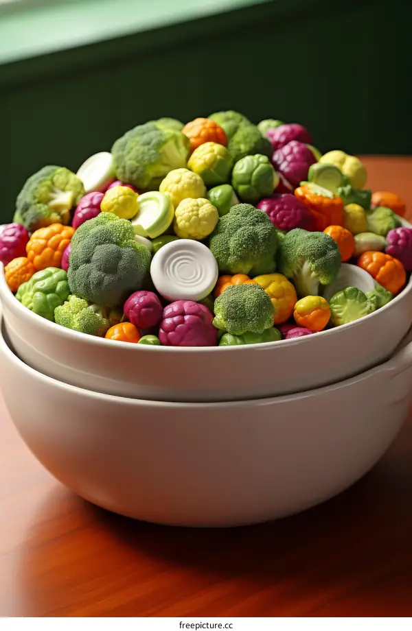 A bowl of colorful vegetables