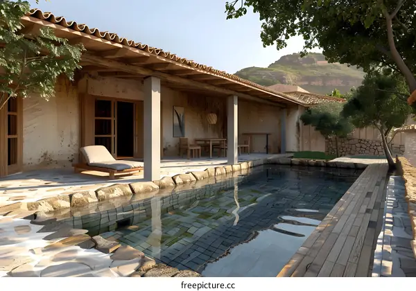 Minimalist Modern Villa with Swimming Pool and Patio