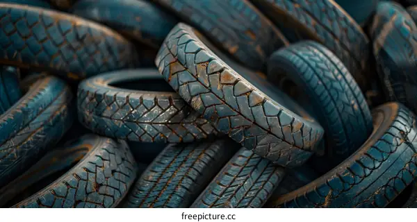 Used Car Tires Piled Up