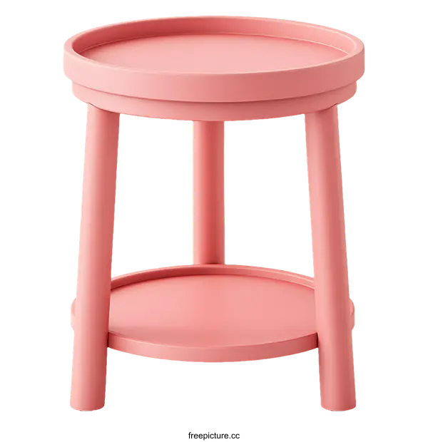 [Transparent Background PNG]Modern Pink Two-Tiered Side Table