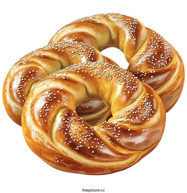 [Transparent Background PNG]Delicious Twisted Breads Illustration