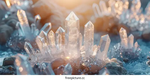Crystal Cluster Shimmering in Sunlight