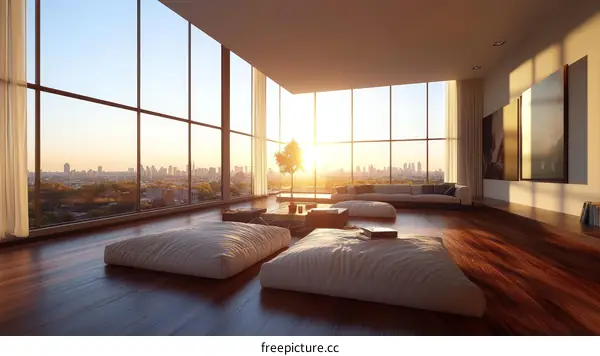 Modern Interior Design with Panoramic City Views