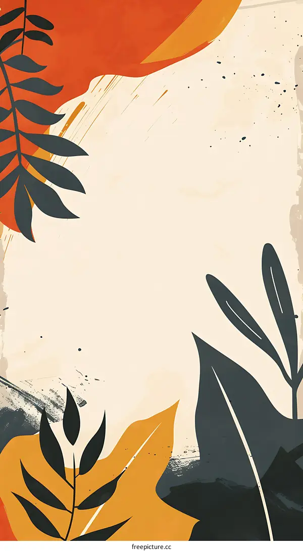 Abstract Autumn Leaves  Minimalist  Art Print