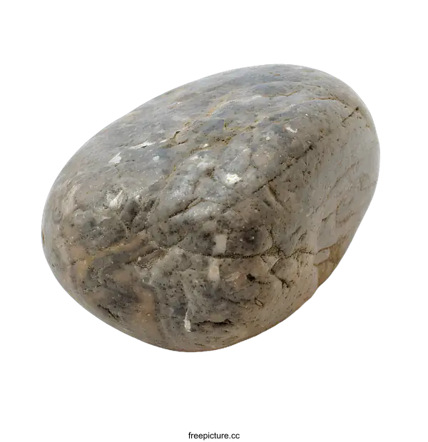 [Transparent Background PNG]Closeup of Smooth Gray Rock on White Background