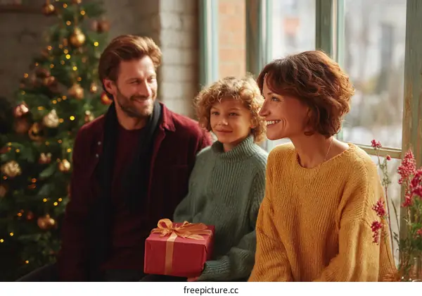 Christmas Family Gift Giving Celebration
