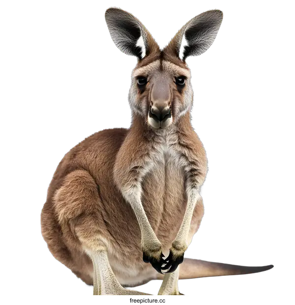 [Transparent Background PNG]Red Kangaroo Sitting on White Background