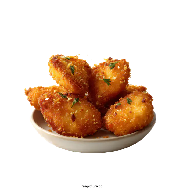 [Transparent Background PNG]Crispy Fried Food on Plate