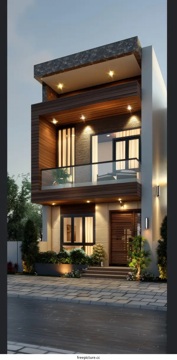 Modern Minimalist House Design Illustration