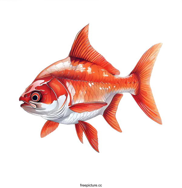 [Transparent Background PNG]red fish illustration