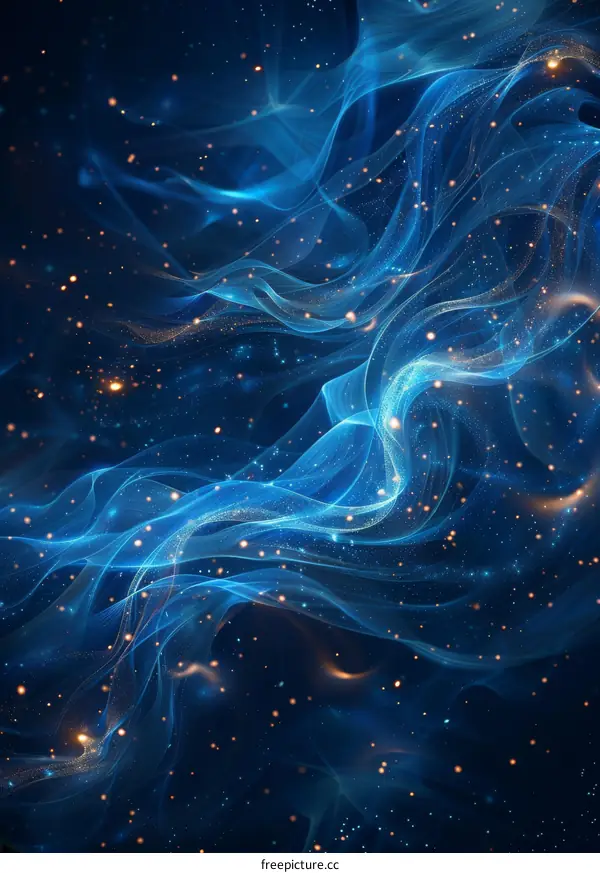 Abstract Blue Background with Brushstrokes