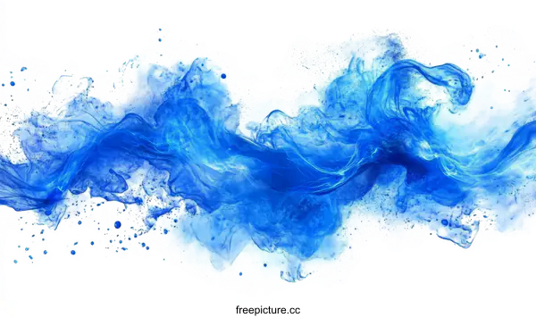 [Transparent Background PNG]Abstract Blue Flowing Design