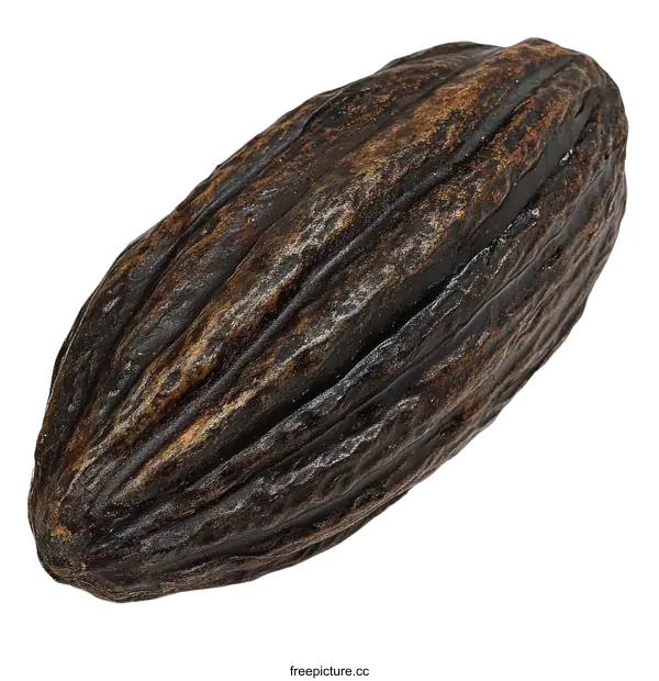 [Transparent Background PNG]Close-up of a Ripe Cocoa Pod