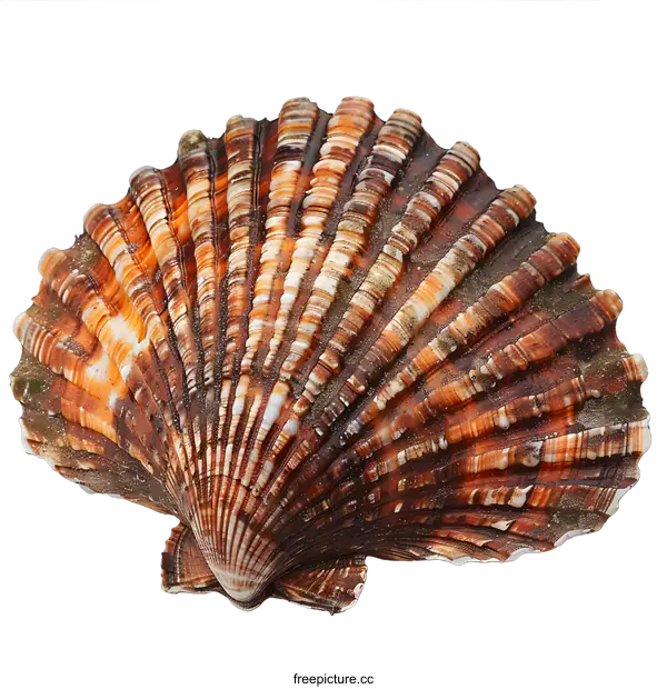 [Transparent Background PNG]A beautiful closeup of a seashell against a white background