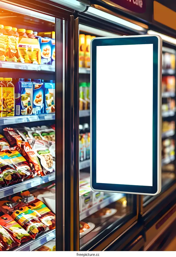 Blank Digital Signage In Grocery Store