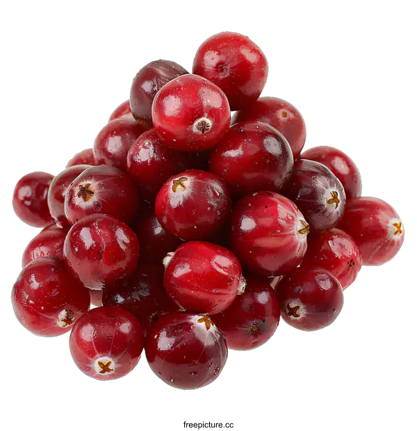 [Transparent Background PNG]Fresh cranberries isolated on white background