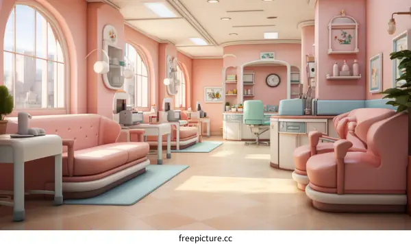 A Modern Medical Clinic Design with Feminine Pastel Accents
