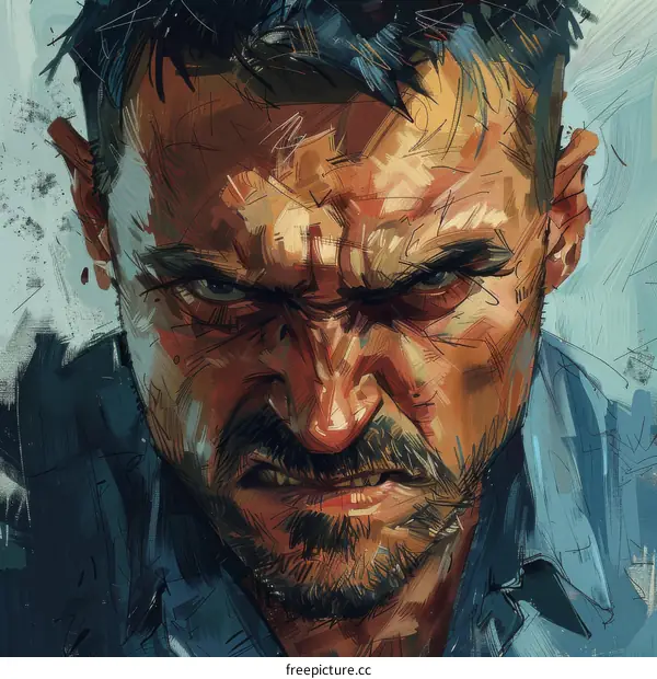 Portrait of a man with a beard and a mustache