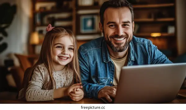 Father and Daughter Family Enjoying Time Together