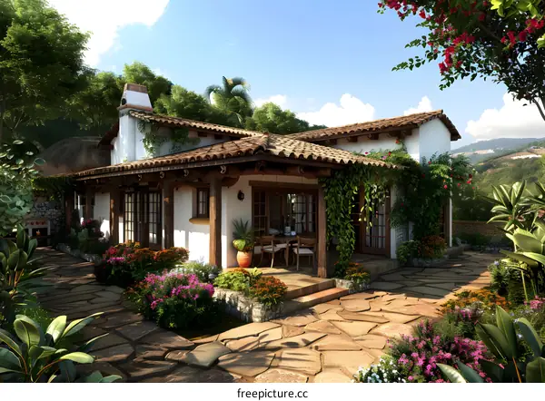 Beautiful White Exterior of a Traditional Spanish Style House