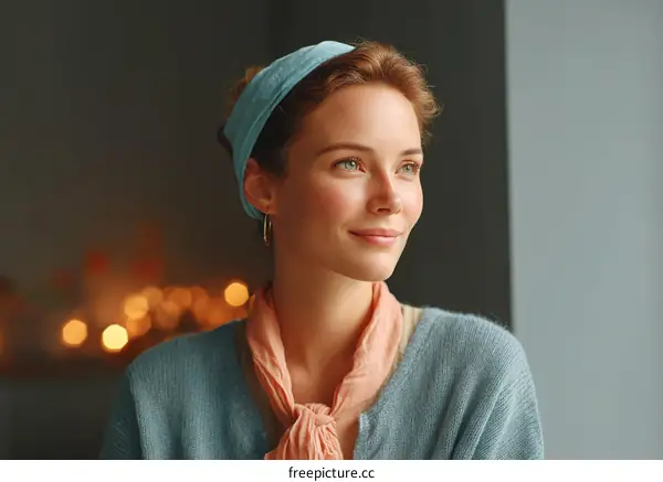 Woman with a thoughtful expression