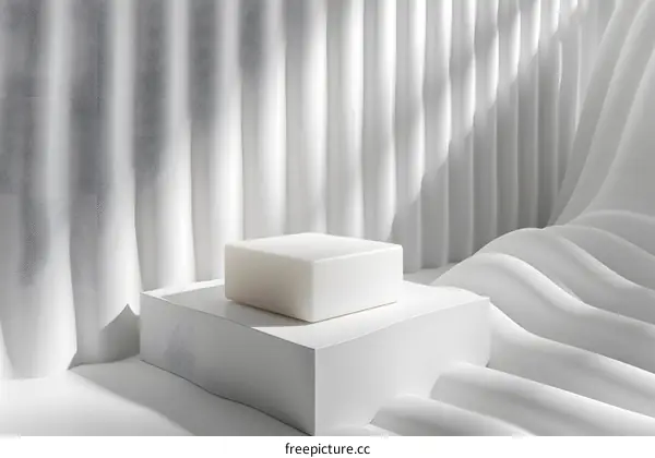 White Geometric Shapes on Gray Background