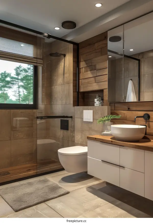 Modern Contemporary Wood Bathroom Interior Design