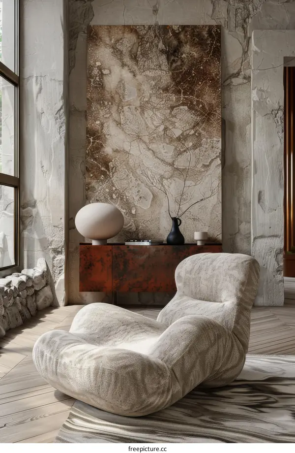 Modern Living Room with Abstract Art