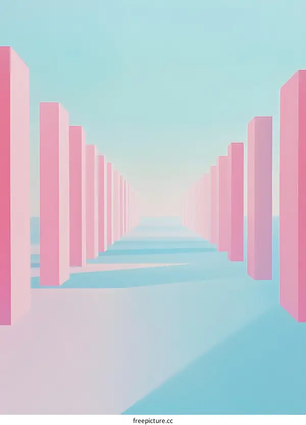 Abstract Pink and Blue Geometric Shapes Design